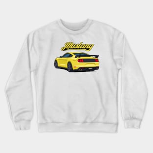 Rear Car Mustang yellow Crewneck Sweatshirt